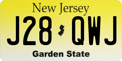 NJ license plate J28QWJ