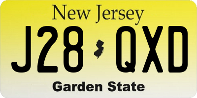 NJ license plate J28QXD