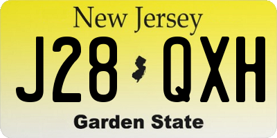 NJ license plate J28QXH