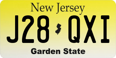 NJ license plate J28QXI