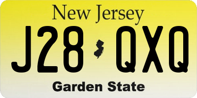 NJ license plate J28QXQ