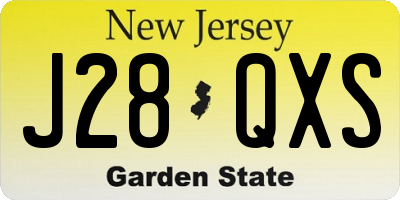 NJ license plate J28QXS