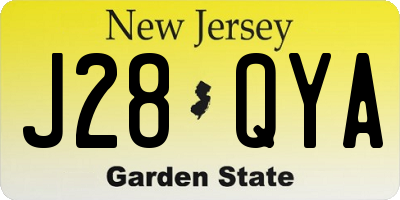 NJ license plate J28QYA