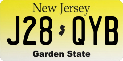 NJ license plate J28QYB