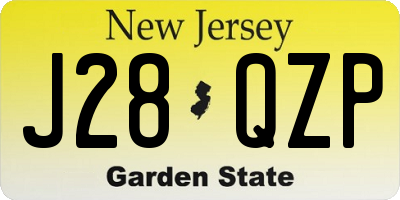NJ license plate J28QZP