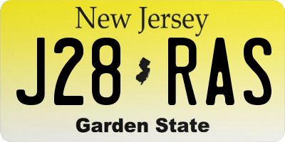 NJ license plate J28RAS
