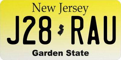 NJ license plate J28RAU