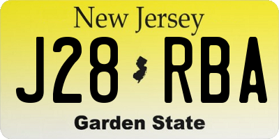 NJ license plate J28RBA