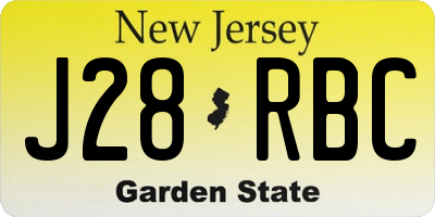 NJ license plate J28RBC