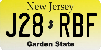 NJ license plate J28RBF