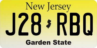 NJ license plate J28RBQ