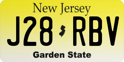 NJ license plate J28RBV