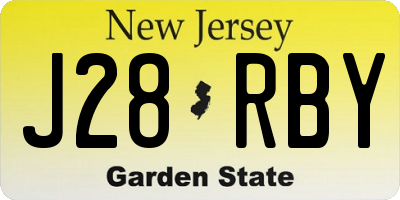NJ license plate J28RBY