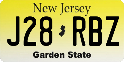 NJ license plate J28RBZ