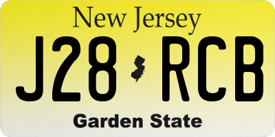 NJ license plate J28RCB