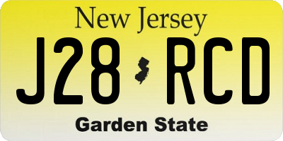 NJ license plate J28RCD