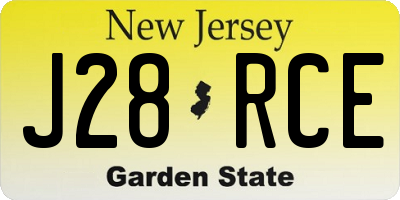 NJ license plate J28RCE