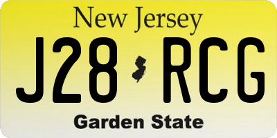 NJ license plate J28RCG