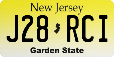 NJ license plate J28RCI