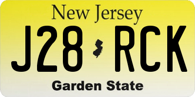 NJ license plate J28RCK