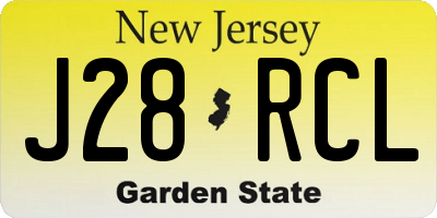 NJ license plate J28RCL