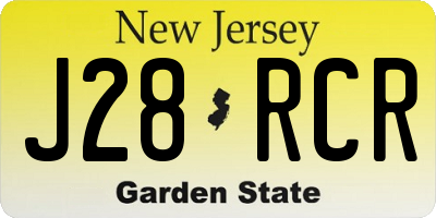 NJ license plate J28RCR