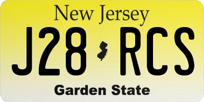 NJ license plate J28RCS