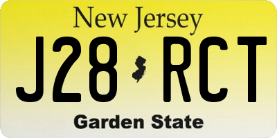 NJ license plate J28RCT