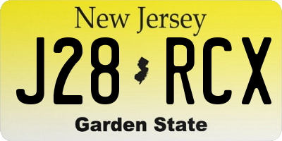 NJ license plate J28RCX