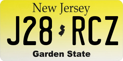 NJ license plate J28RCZ