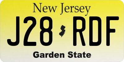 NJ license plate J28RDF
