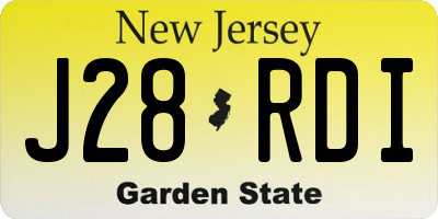 NJ license plate J28RDI