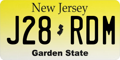 NJ license plate J28RDM