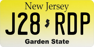 NJ license plate J28RDP