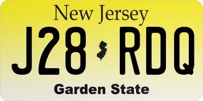NJ license plate J28RDQ
