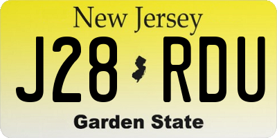 NJ license plate J28RDU
