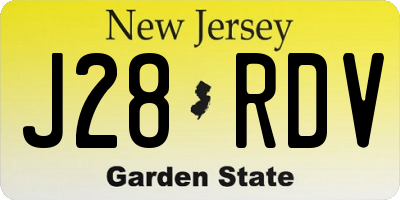 NJ license plate J28RDV