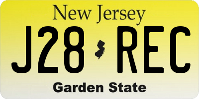 NJ license plate J28REC