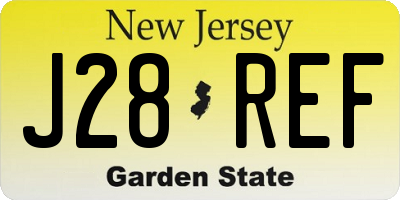 NJ license plate J28REF
