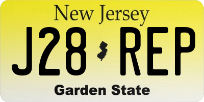 NJ license plate J28REP