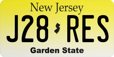 NJ license plate J28RES