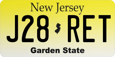 NJ license plate J28RET