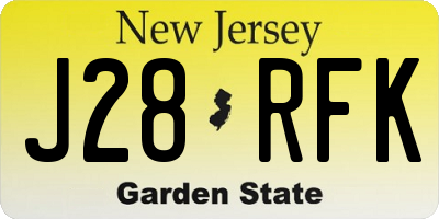 NJ license plate J28RFK