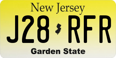 NJ license plate J28RFR