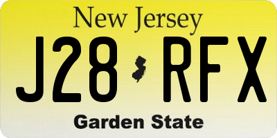 NJ license plate J28RFX