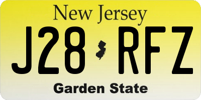 NJ license plate J28RFZ