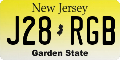 NJ license plate J28RGB