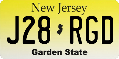 NJ license plate J28RGD