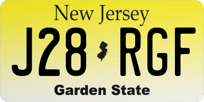 NJ license plate J28RGF