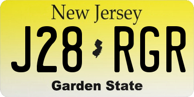 NJ license plate J28RGR